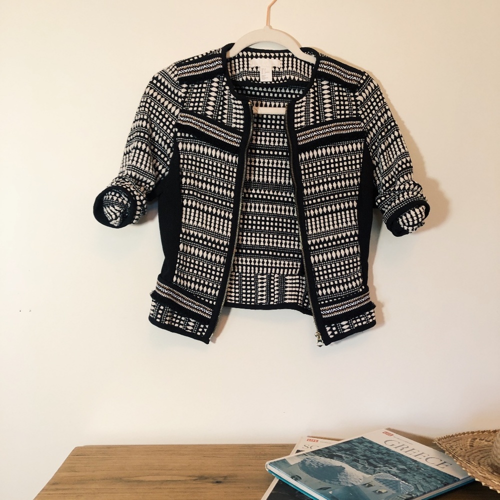 H&M Mixed Media Printed Blazer